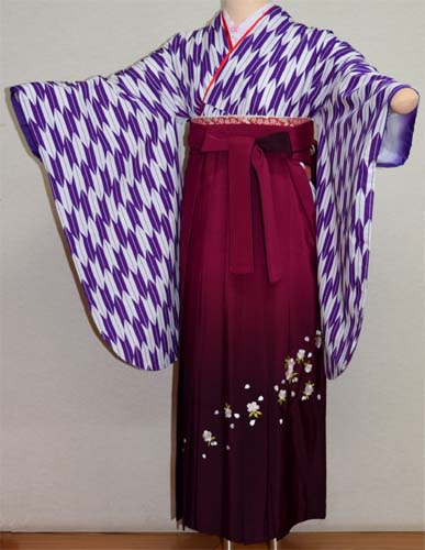 女袴レンタル4 紫矢羽根柄