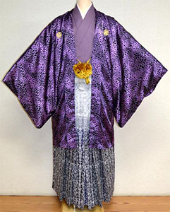 男袴レンタル ひょう柄 紫色