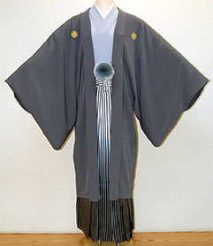 男袴レンタル グレー/ロング羽織